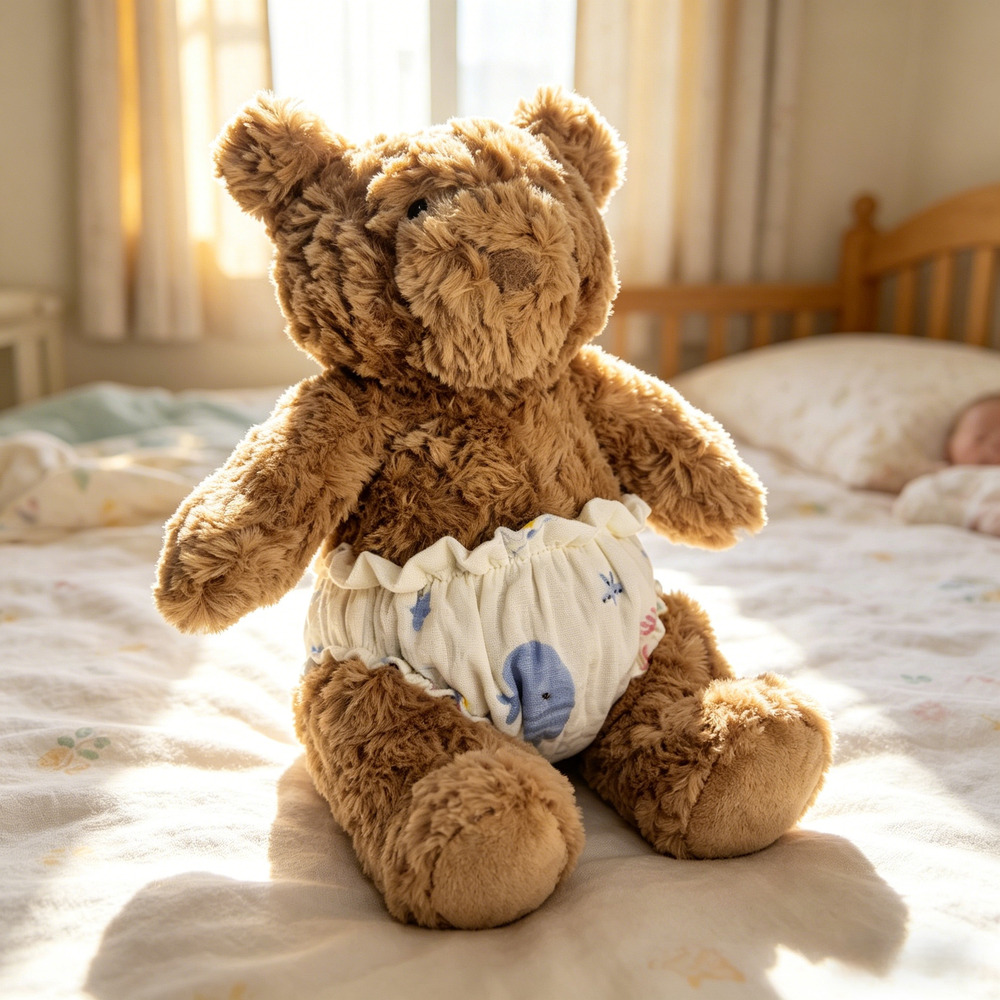 Bartholomew Bear Cute Outfit-Baby Diaper & Bonnet Outfit Set